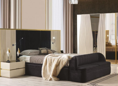4-piece bedroom set luxurious wood furniture elegant wardrobe bedside table stool